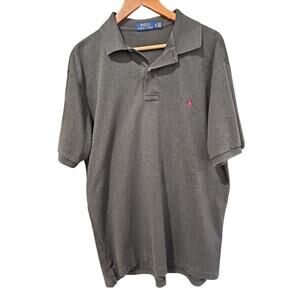 Polo Ralph Lauren Short Sleeve Polo Shirt Charcoal Heather Grey Size LT